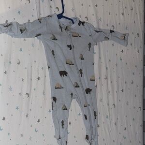 Kyte BABY Blue Bear and Tree Print Footie